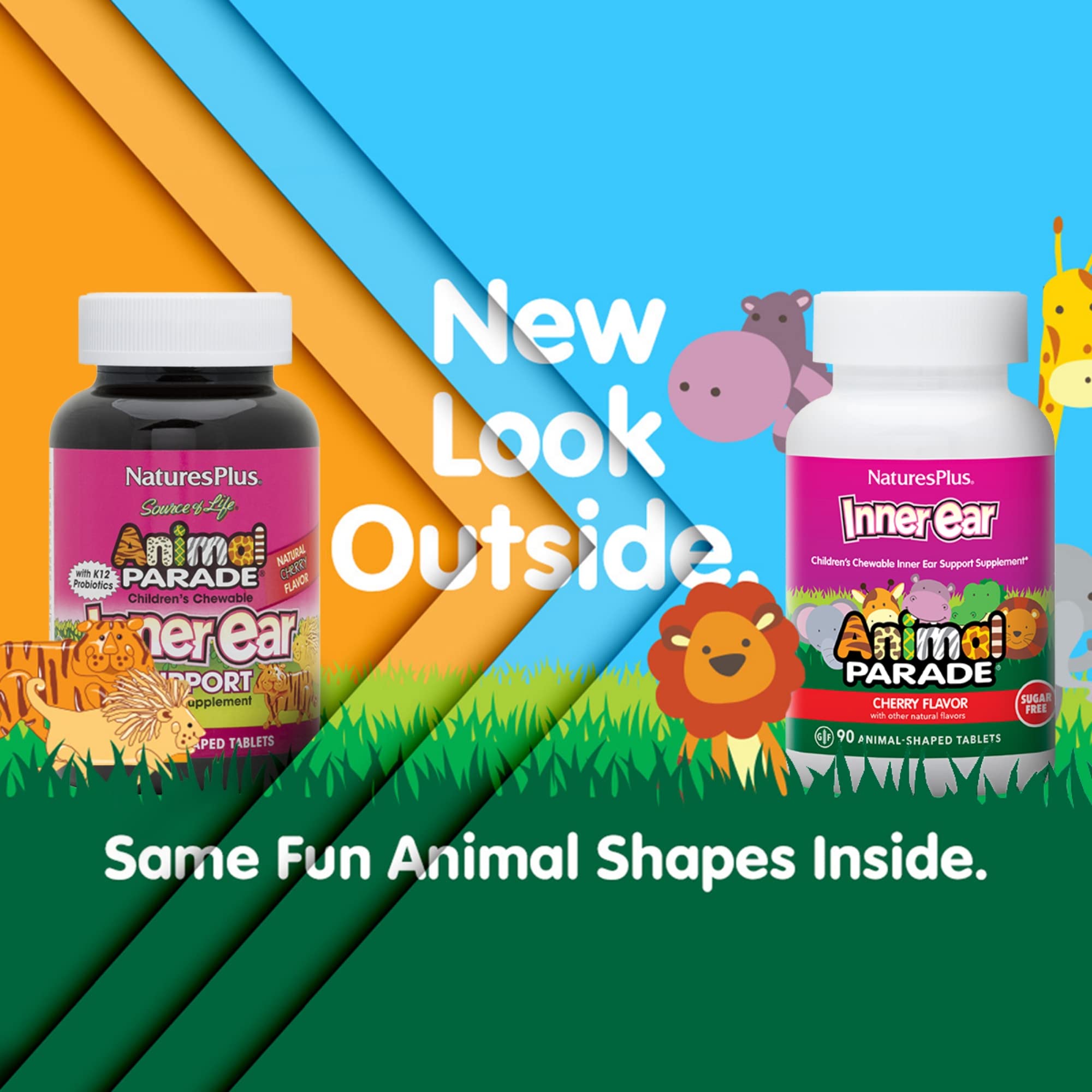 Tabletas con forma de animal, sabor a cereza para niños.
