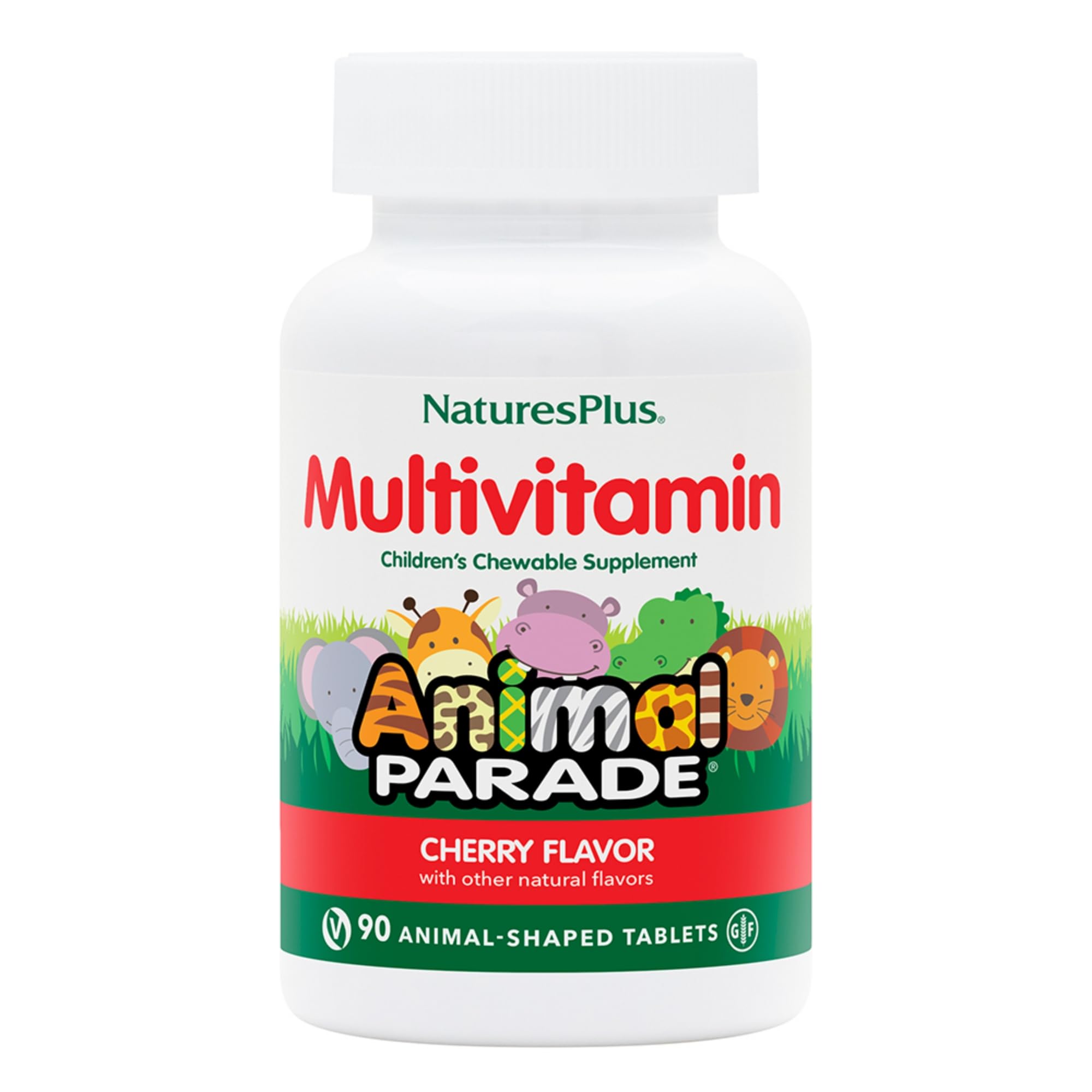 NaturesPlus Animal Parade, tabletas en forma de animal para niños, complemento diario