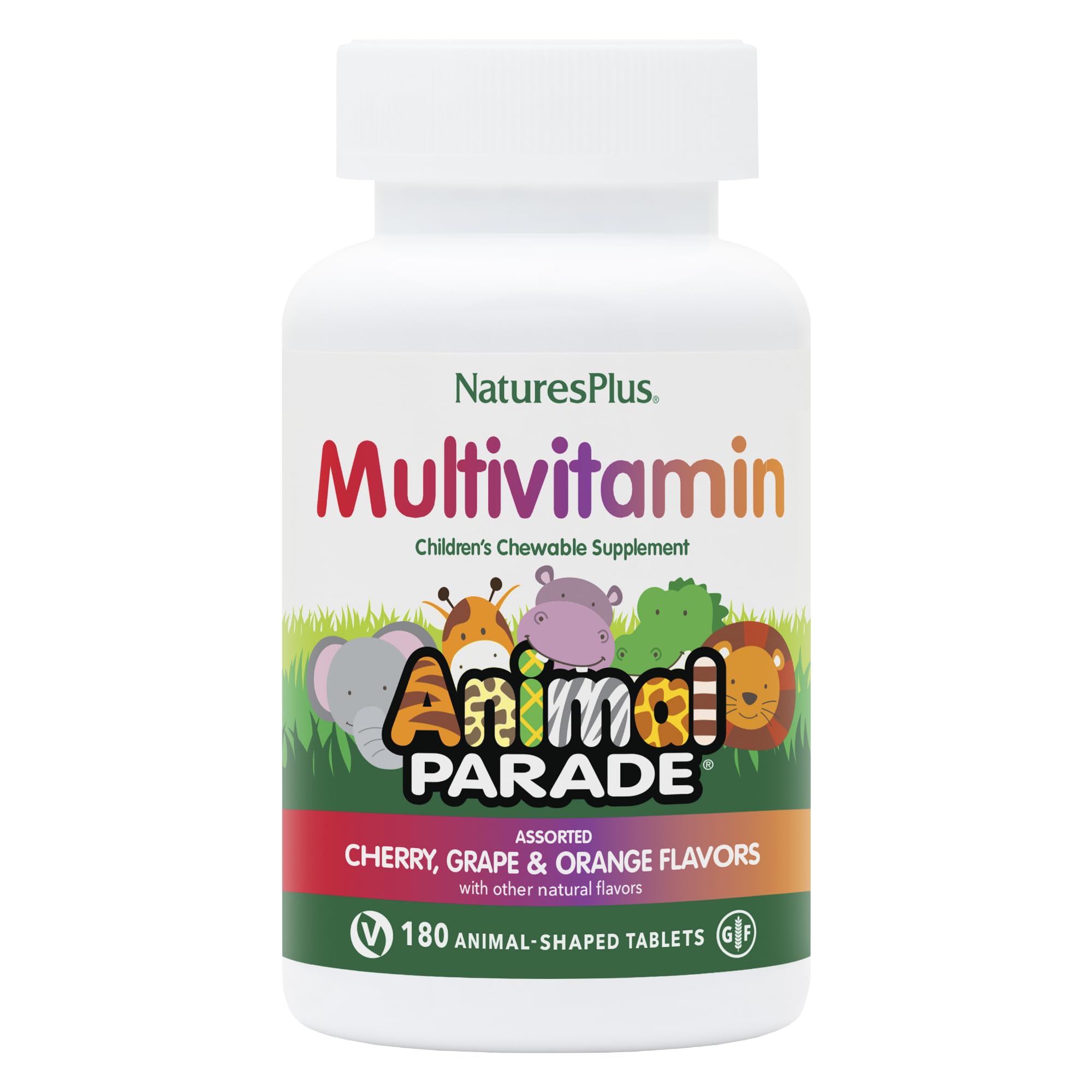 NaturesPlus Animal Parade: tabletas con forma de animal, snack delicioso y nutrición diaria.