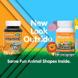 Tabletas en formas de animales, sabor a naranja, fácil de masticar para niños.