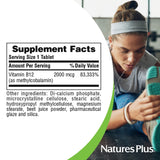 NaturesPlus B12 2000 mcg, píldoras de metilcobalamina, absorción optimizada.