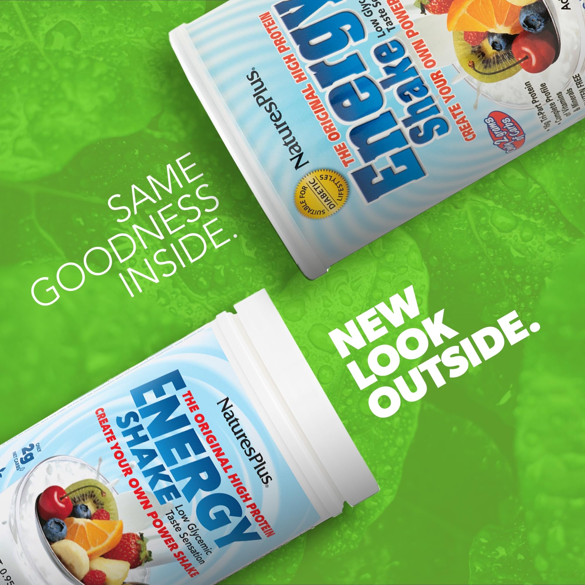 NaturesPlus Batido Energia mezcla vitaminas y enzimas para digestión suave