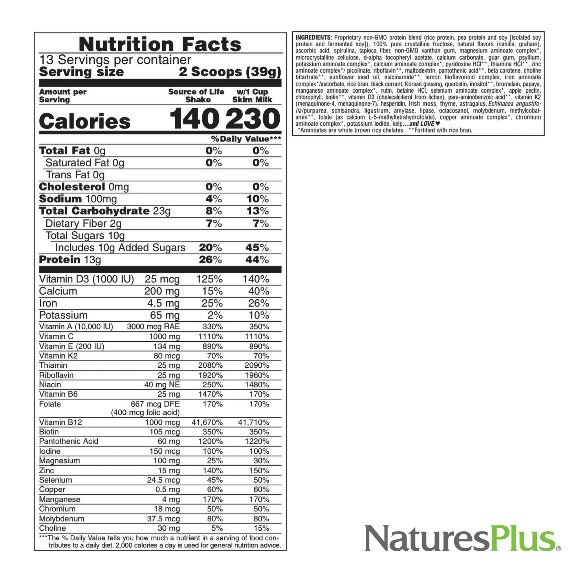 NaturesPlus batido energía, sabor agradable para un impulso de energía diario