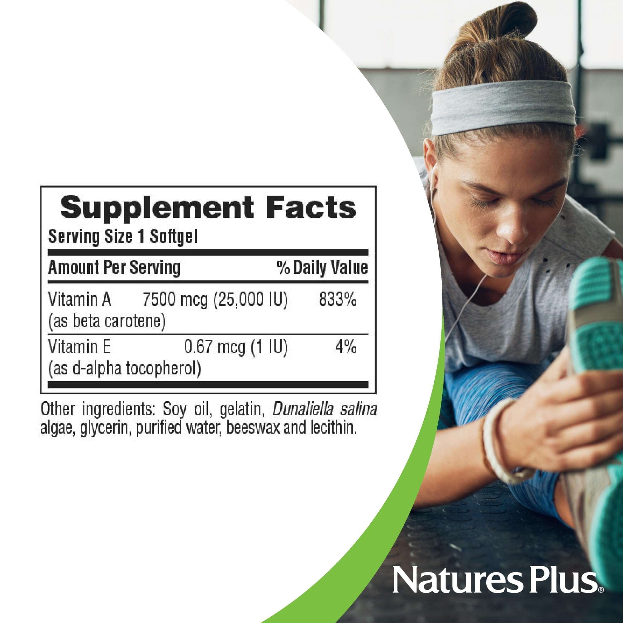 NaturesPlus beta-caroteno proceso cGMP, calidad y pureza aseguradas.