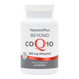 Cápsulas suaves de NaturesPlus Beyond CoQ10 en botella, apoyo para la energía diaria.