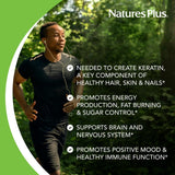 NaturesPlus Biotina 10,000 mcg, liberación sostenida para energía diaria.