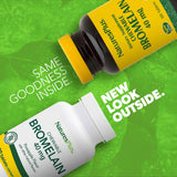 NaturesPlus Bromelina masticables, dosis de 80 UDG por tableta.