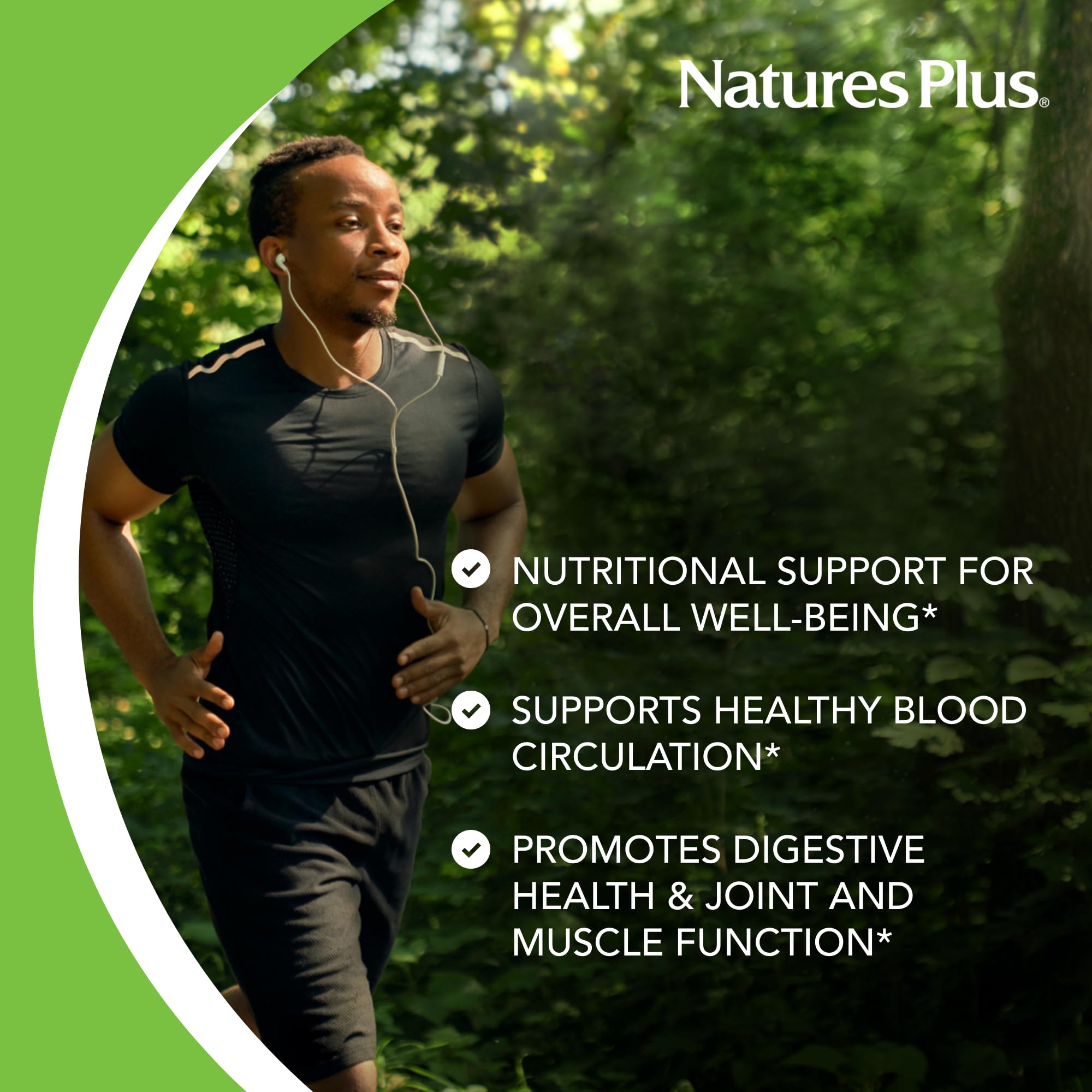 NaturesPlus Bromelina masticables, ingredientes naturales y papaya incluidos.