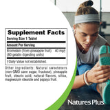NaturesPlus Bromelina masticables, libre de colorantes artificiales.