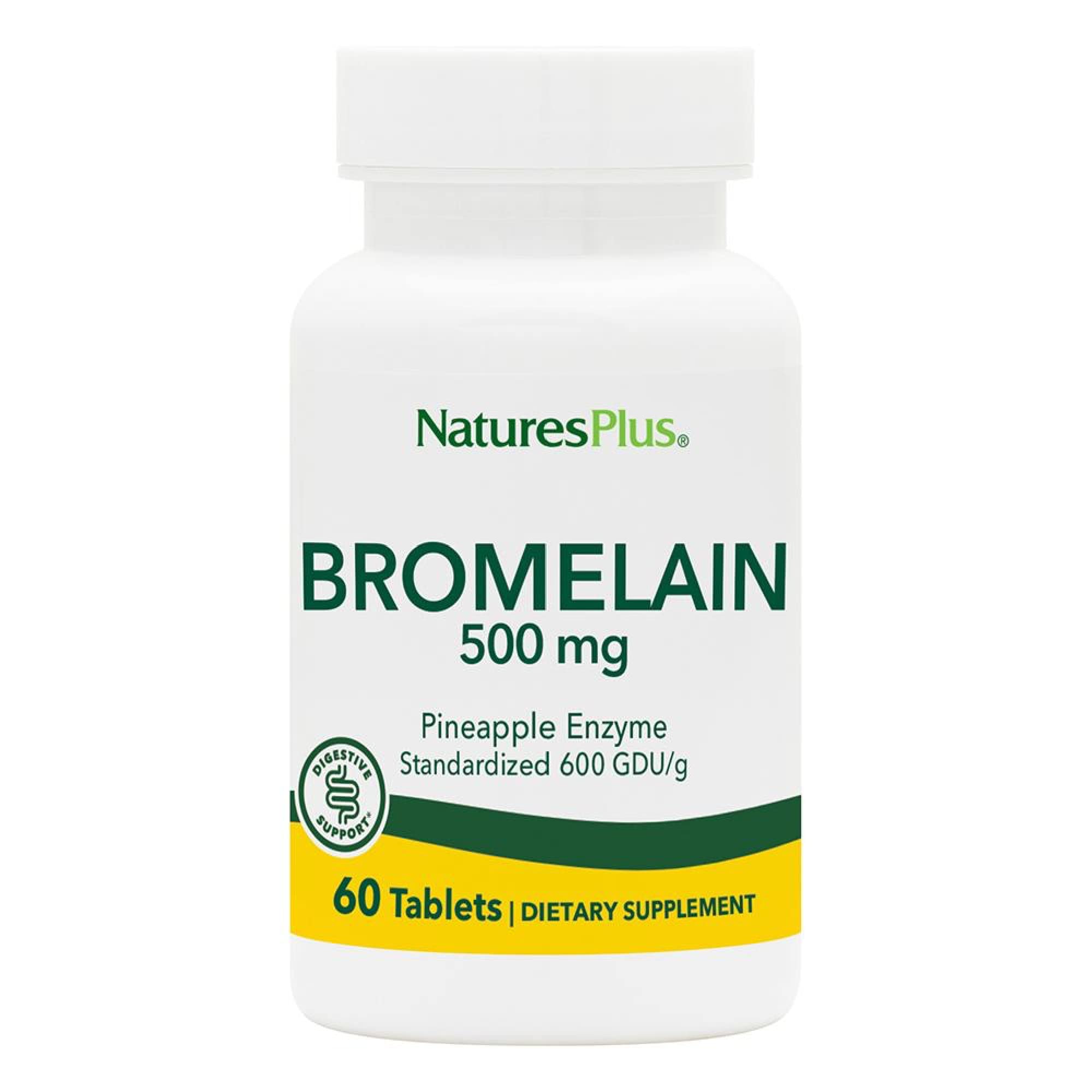 NaturesPlus Bromelina: tabletas masticables de 60 para digestión suave