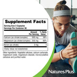 NaturesPlus Calcio-Magnesio Citrato, dosis por servicio y consumo recomendado.