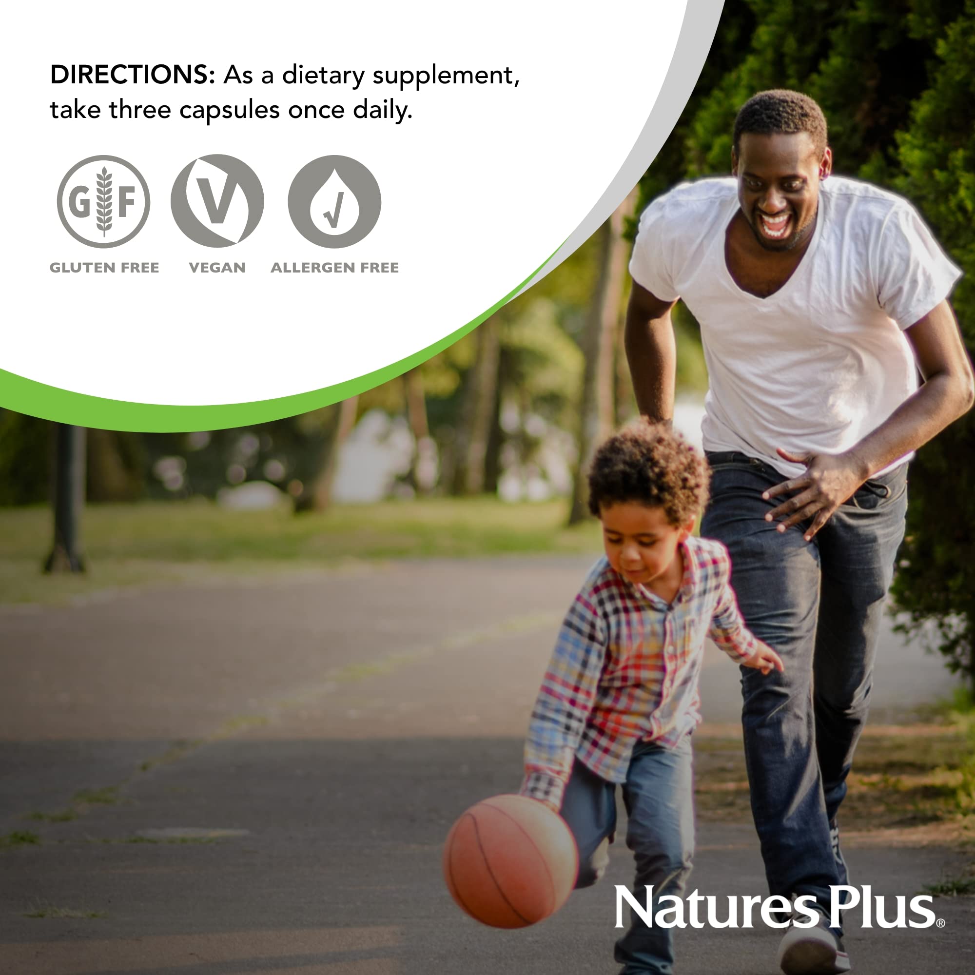 NaturesPlus Calcio-Magnesio Citrato, ingredientes de alta pureza sin colorantes.