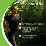 NaturesPlus Calcio-Magnesio Citrato, porciones diarias para planificación.