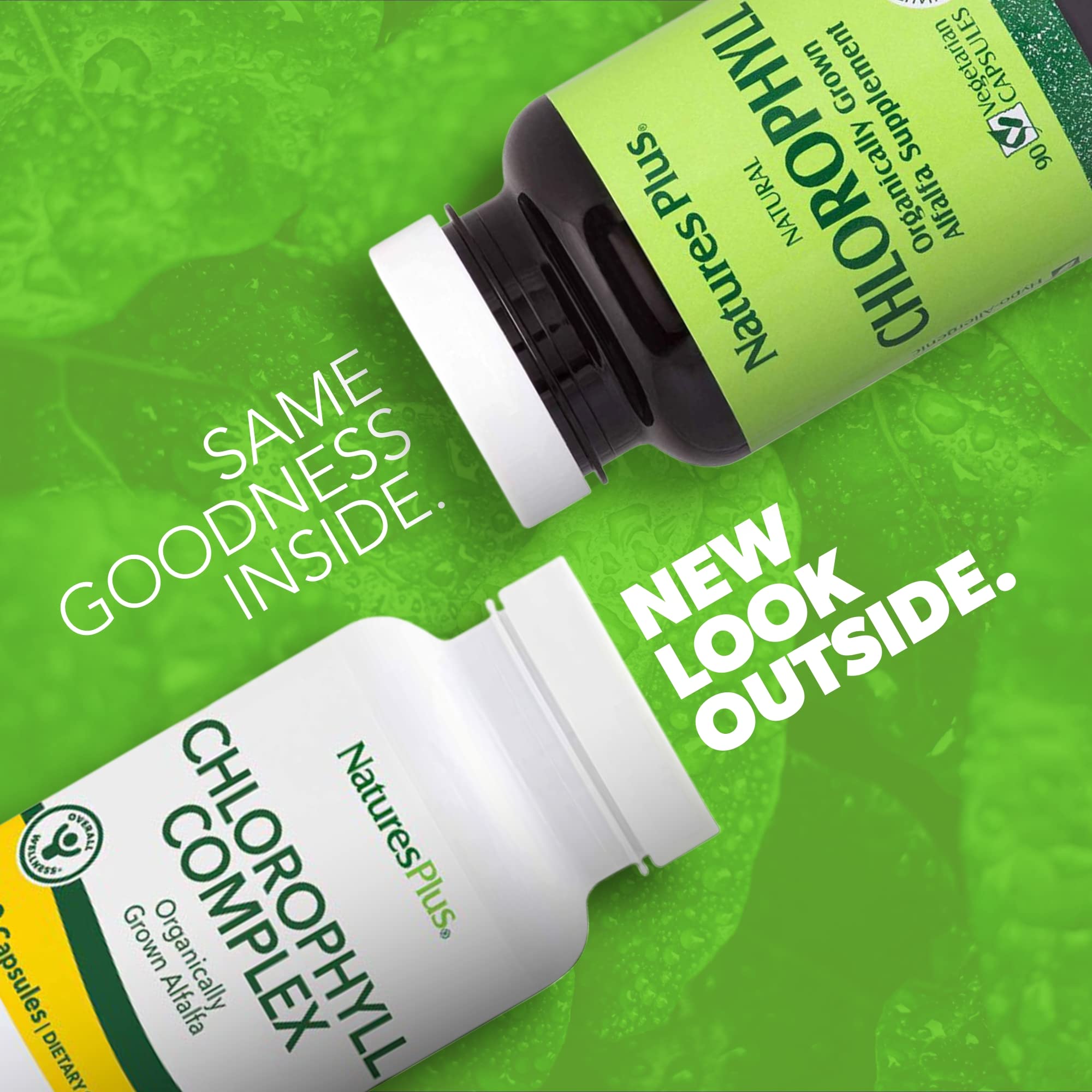 NaturesPlus Chlorophyll Complex cápsulas, apoyo al bienestar general y antioxidantes