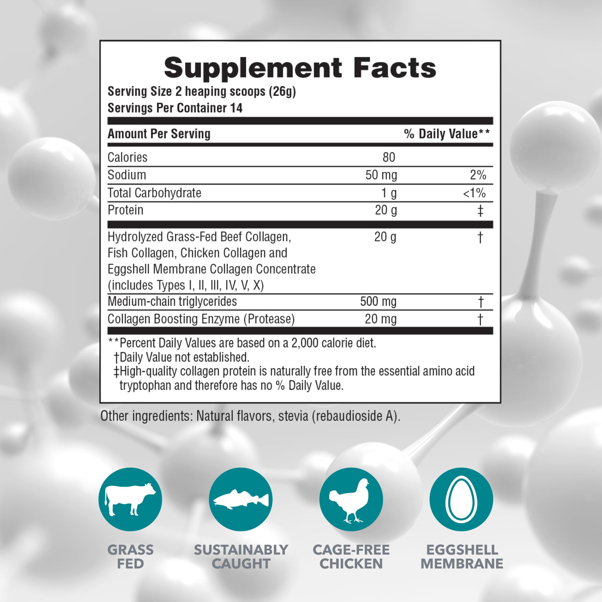 Colágeno Peptidos de NaturesPlus vainilla, mezcla suave para bebidas frías o calientes.
