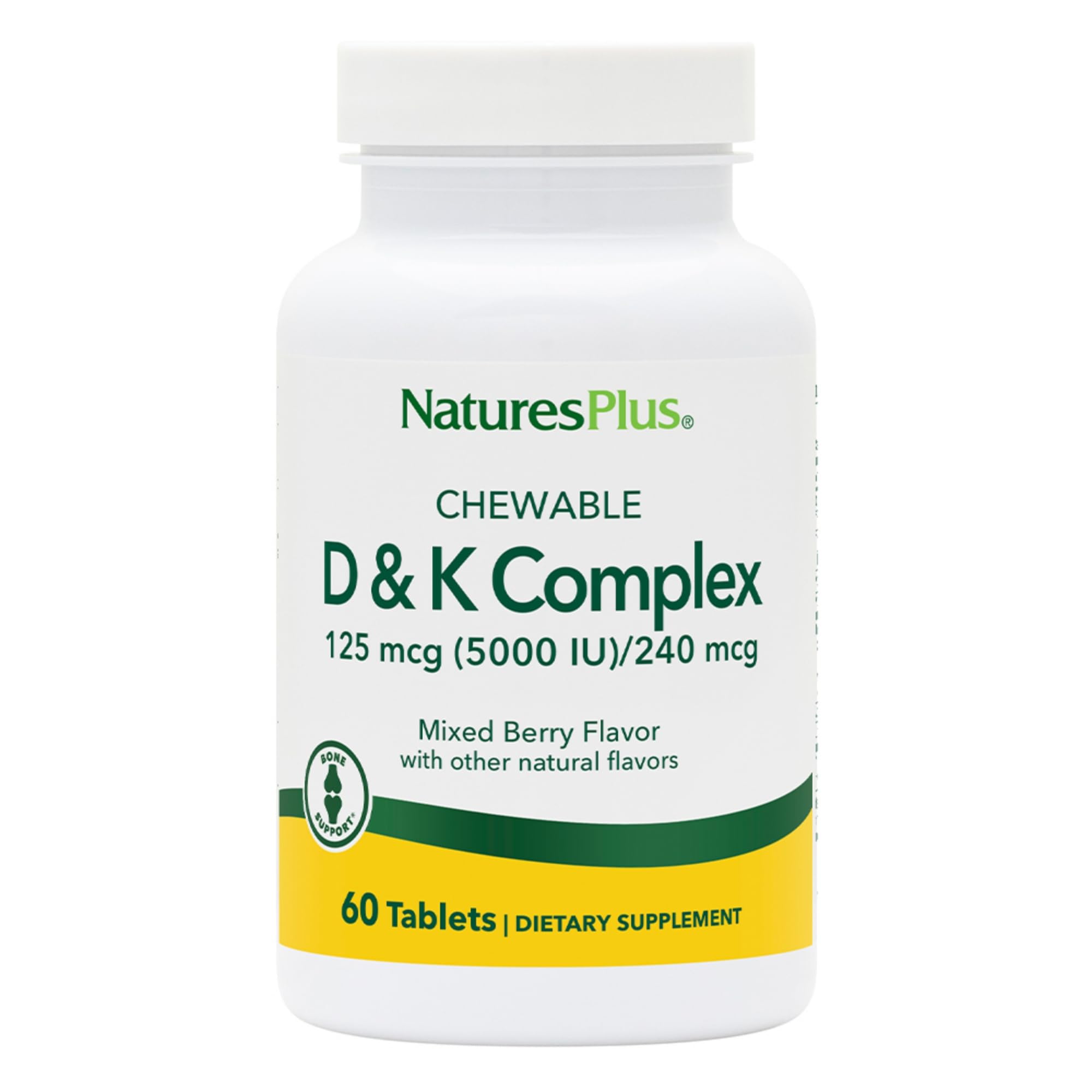NaturesPlus D y K Complex: gomitas frambuesa, sabor agradable y apoyo al metabolismo del calcio.
