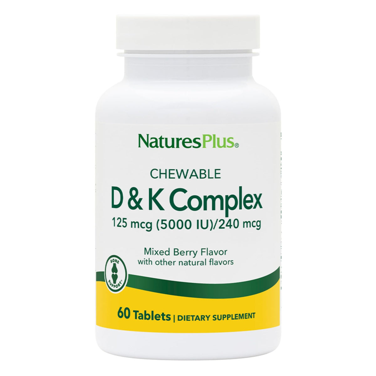 NaturesPlus D y K Complex: gomitas frambuesa, sabor agradable y apoyo al metabolismo del calcio.