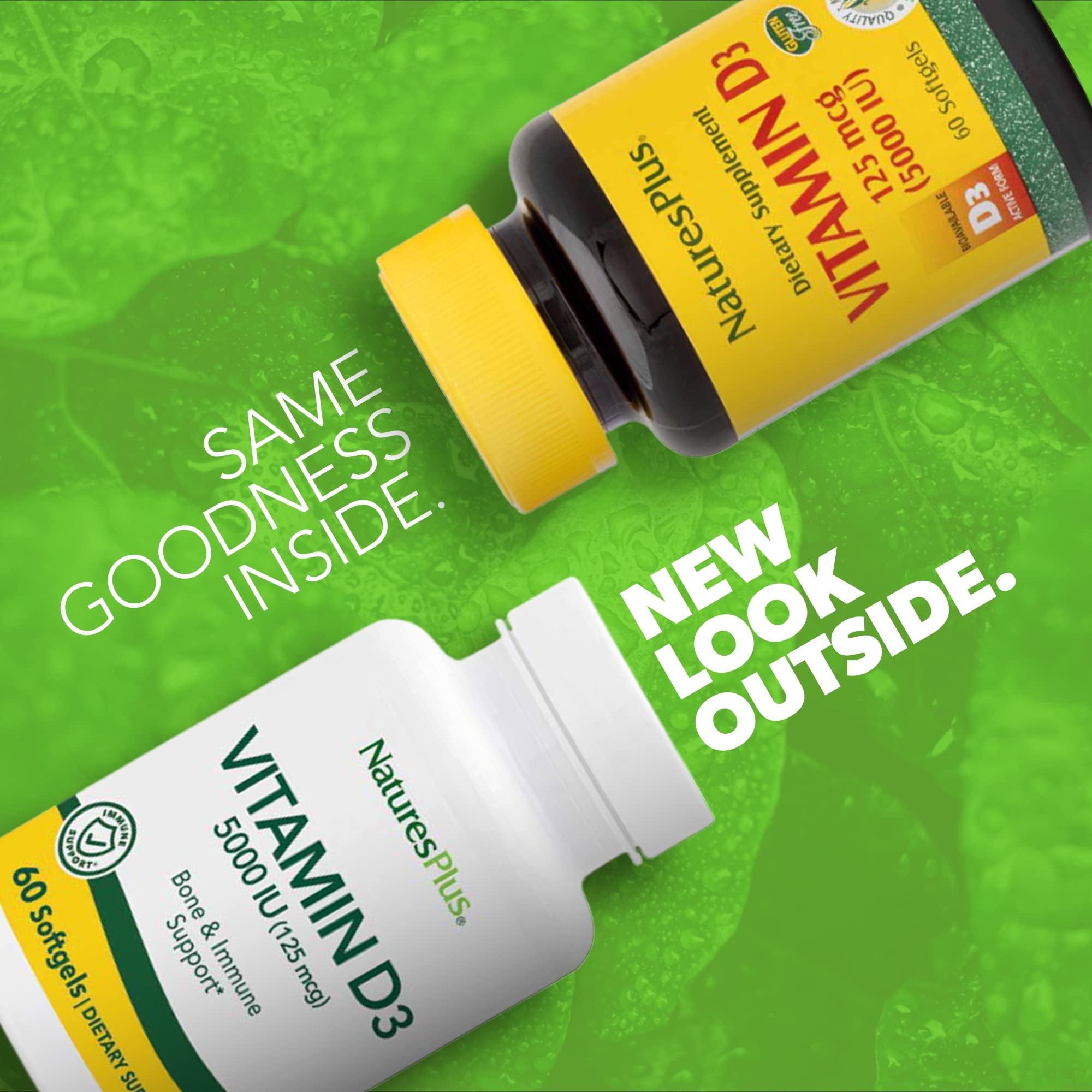 NaturesPlus Vitamina D3 5000 UI, uso diario para apoyo continuo