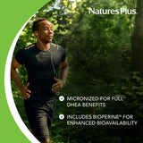 DHEA-25 de NaturesPlus, libre de gluten para dietas sensibles.