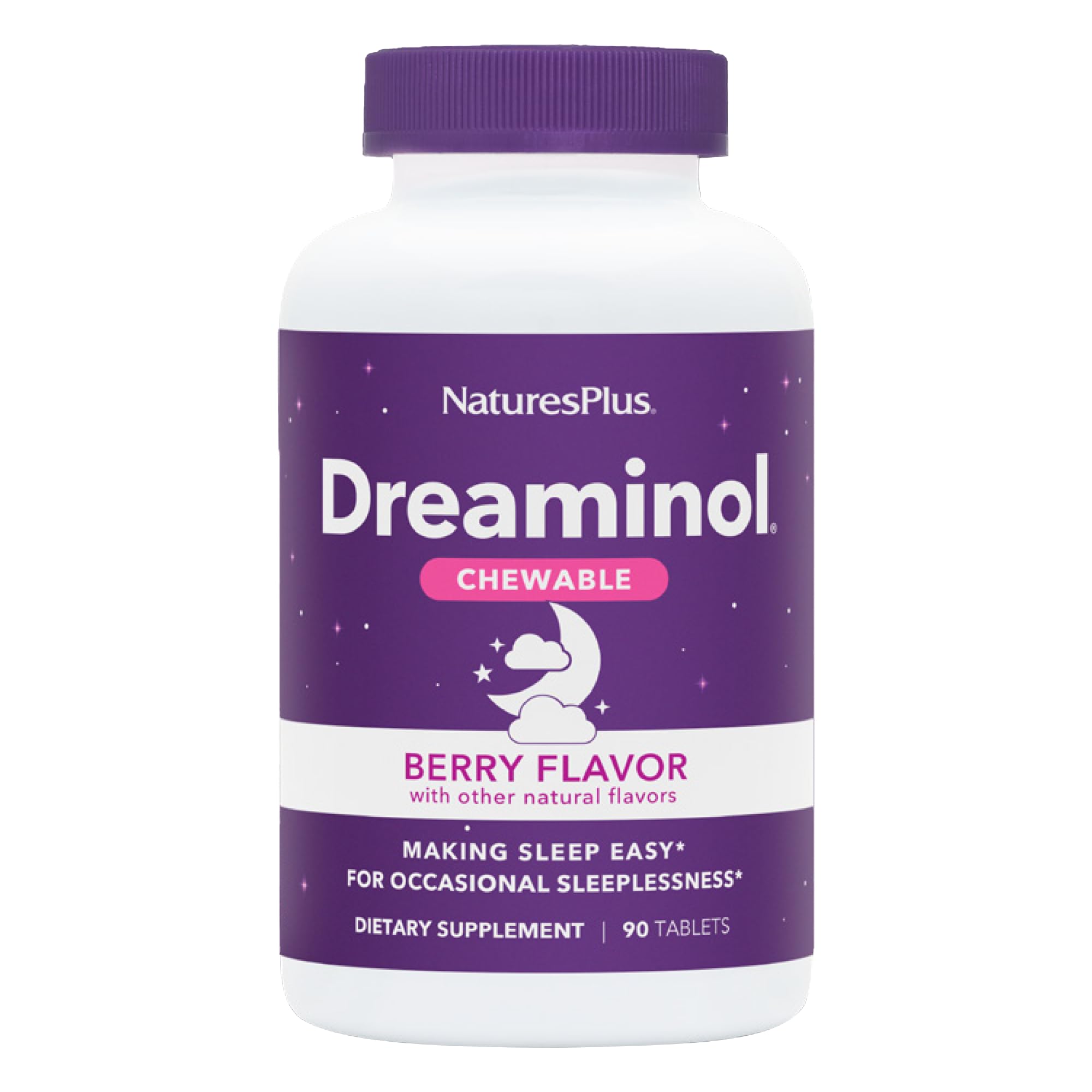 NaturesPlus DREAMINOL masticable en botella para una rutina nocturna más agradable