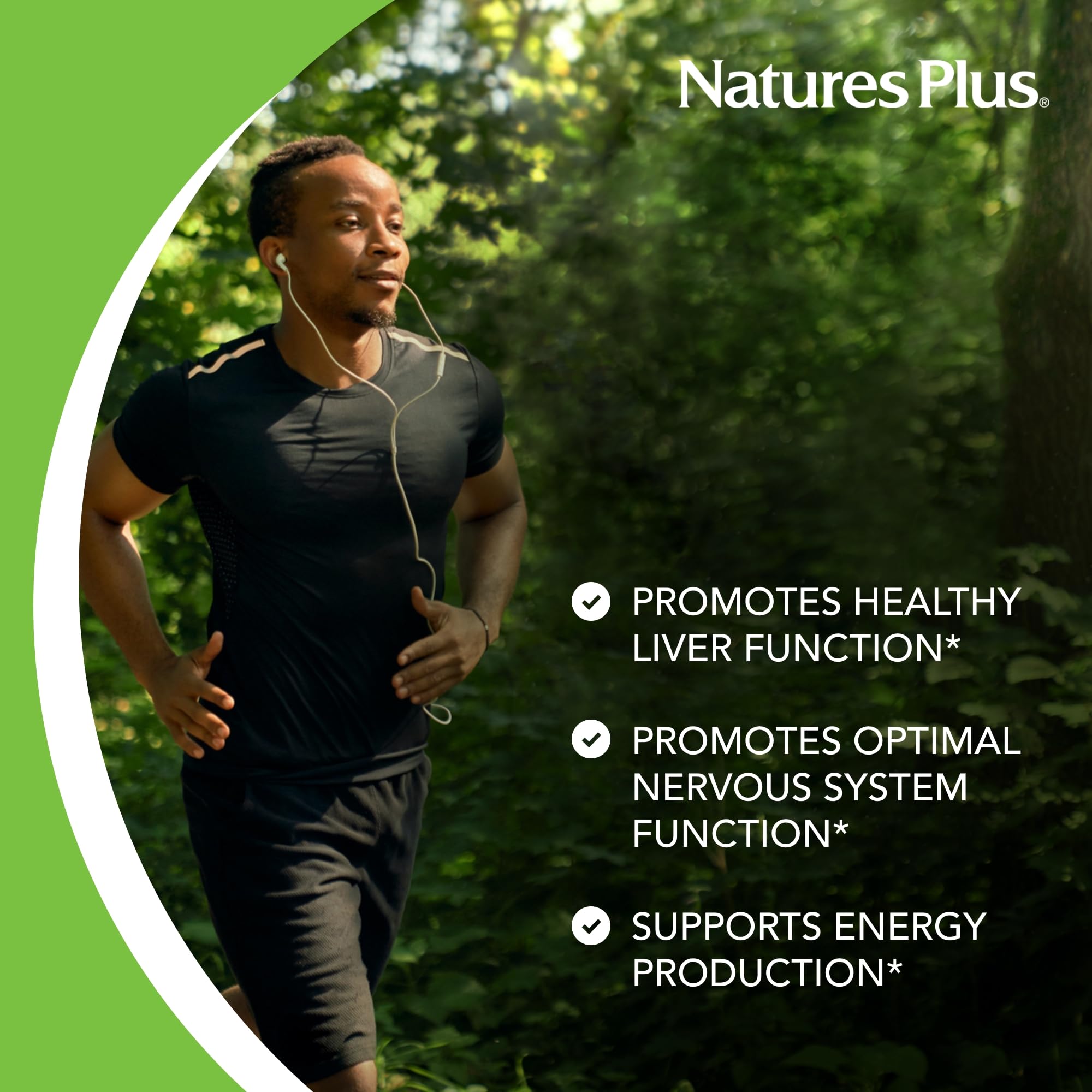 Etiqueta de NaturesPlus, diseño claro que resalta pureza e ingredientes.