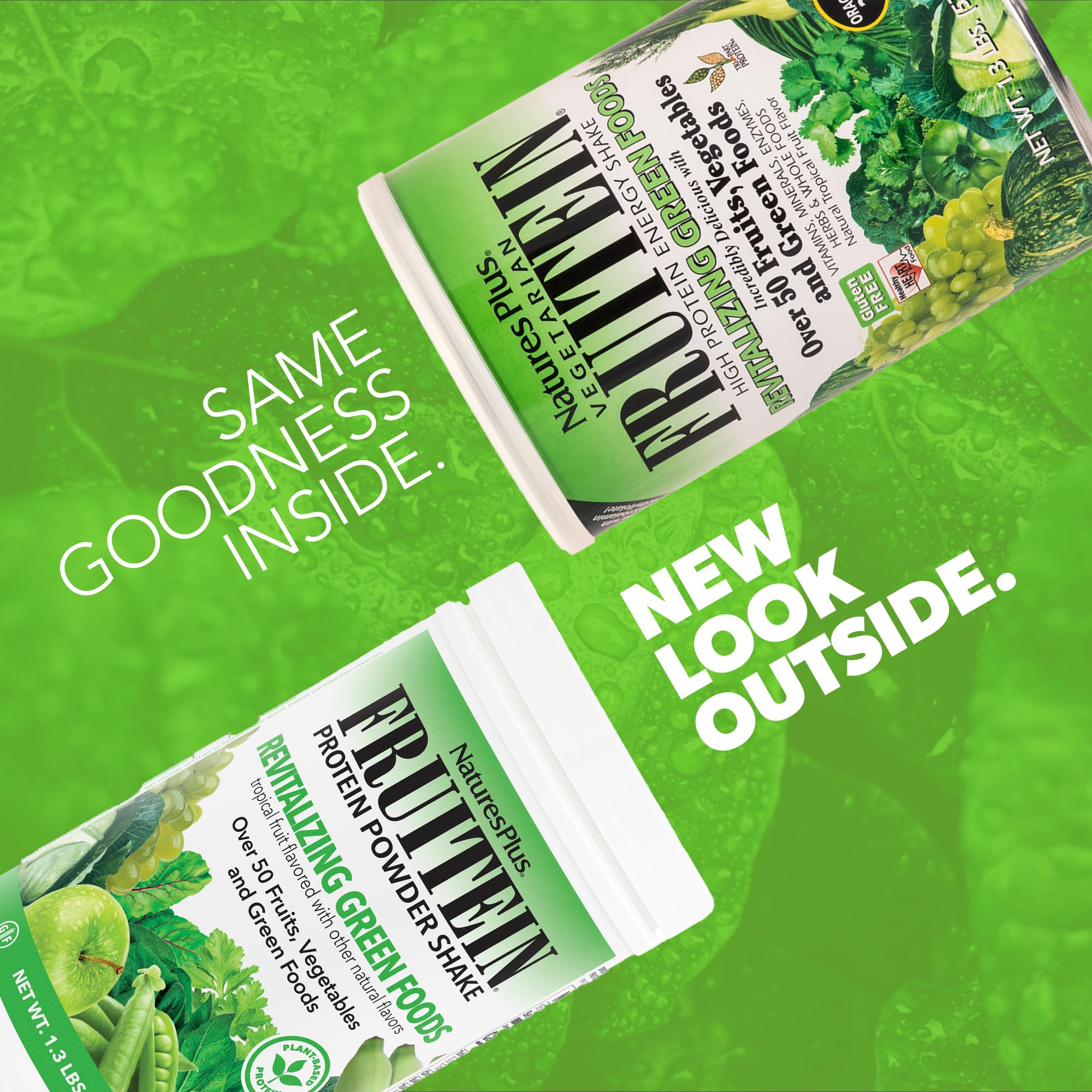 NaturesPlus FRUITEIN: vaso con mezcla lista para batido energizante