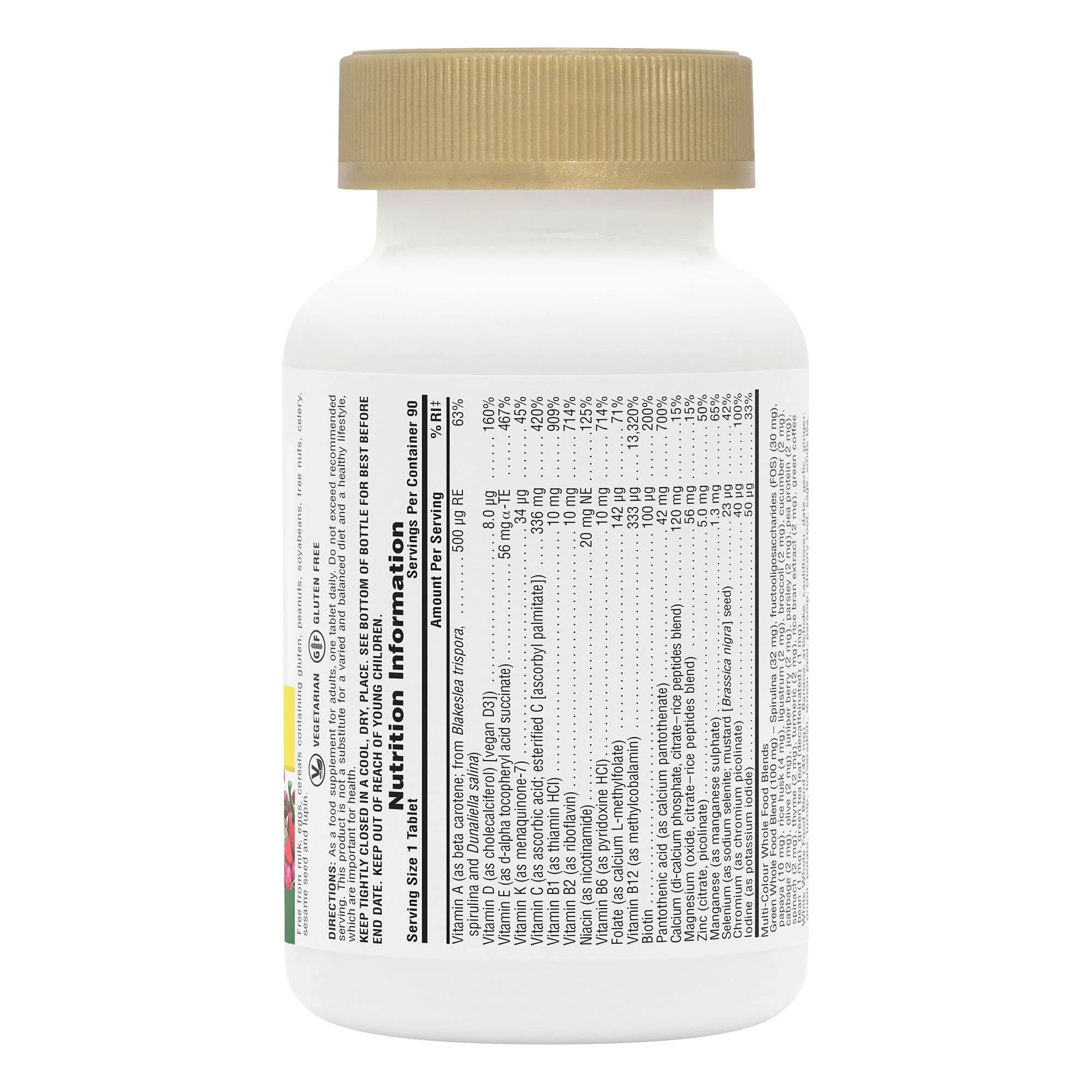 Etiqueta del producto muestra ingredientes clave y posibles beneficios para la salud general.