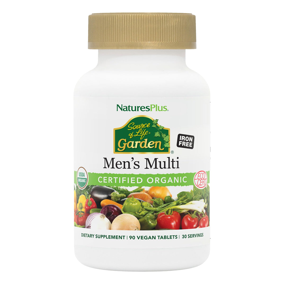 NaturesPlus Fuente de Vida Garden Hombres, botella frontal, apoyo a energía diaria.