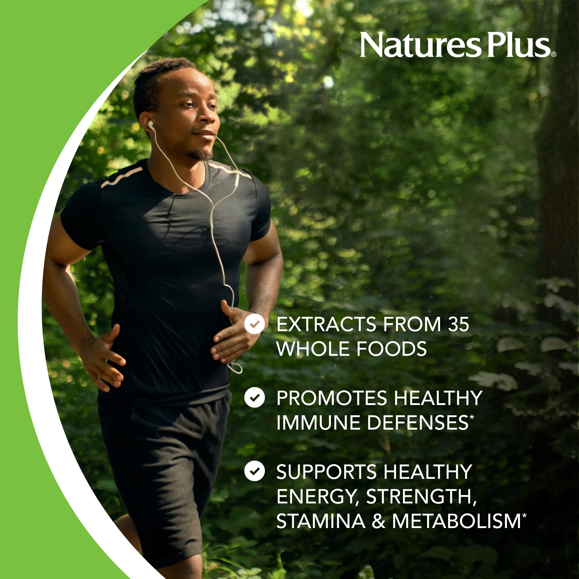 NaturesPlus Fuente de Vida Garden Hombres, tabletas, formato práctico para uso diario.