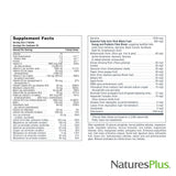NaturesPlus Fuente de Vida: lista de ingredientes con alimentos concentrados.