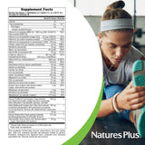 NaturesPlus Fuente de Vida Líquido: detalle de etiqueta, fórmula limpia y vegetariana.