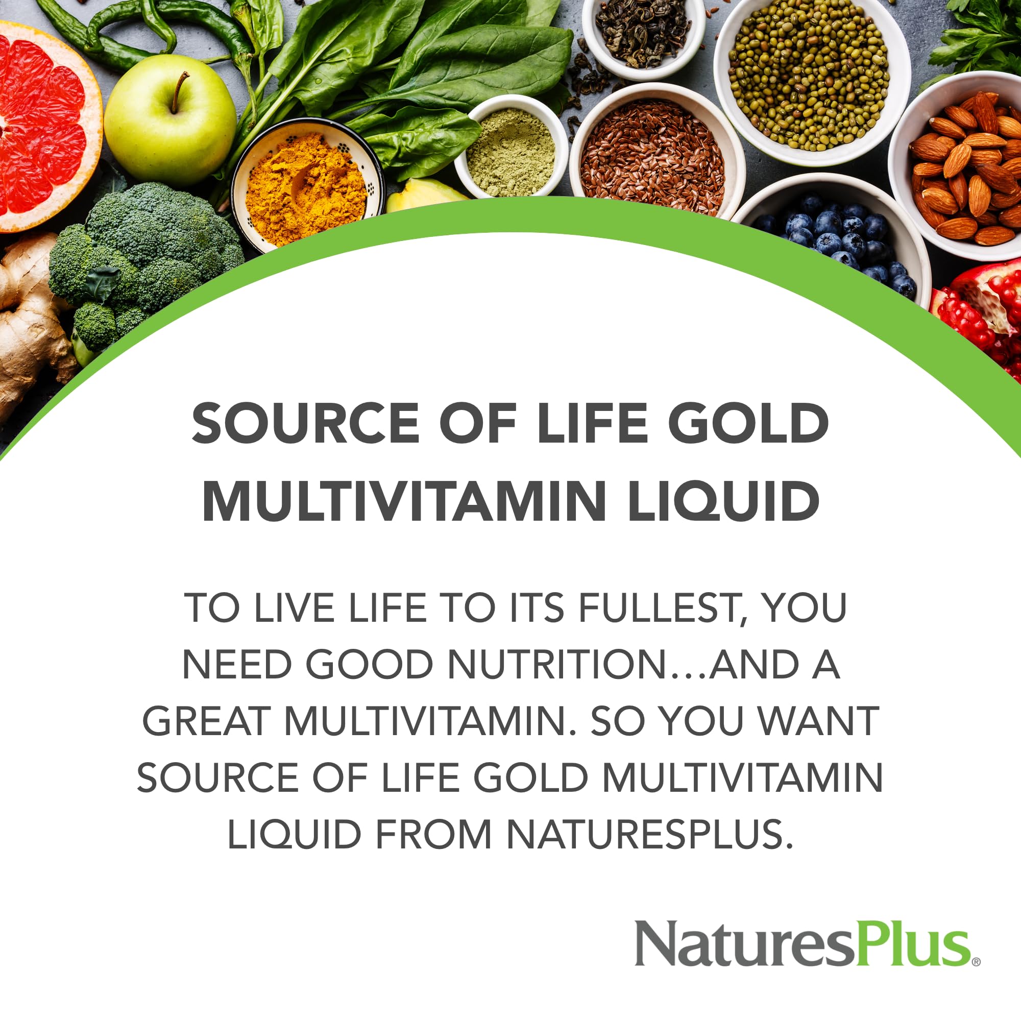 NaturesPlus Fuente de Vida Oro líquido con medidor, dosis diaria de 30 ml