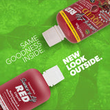 NaturesPlus Source of Life RED, verter la bebida para disfrutar sabor a frutos rojos.