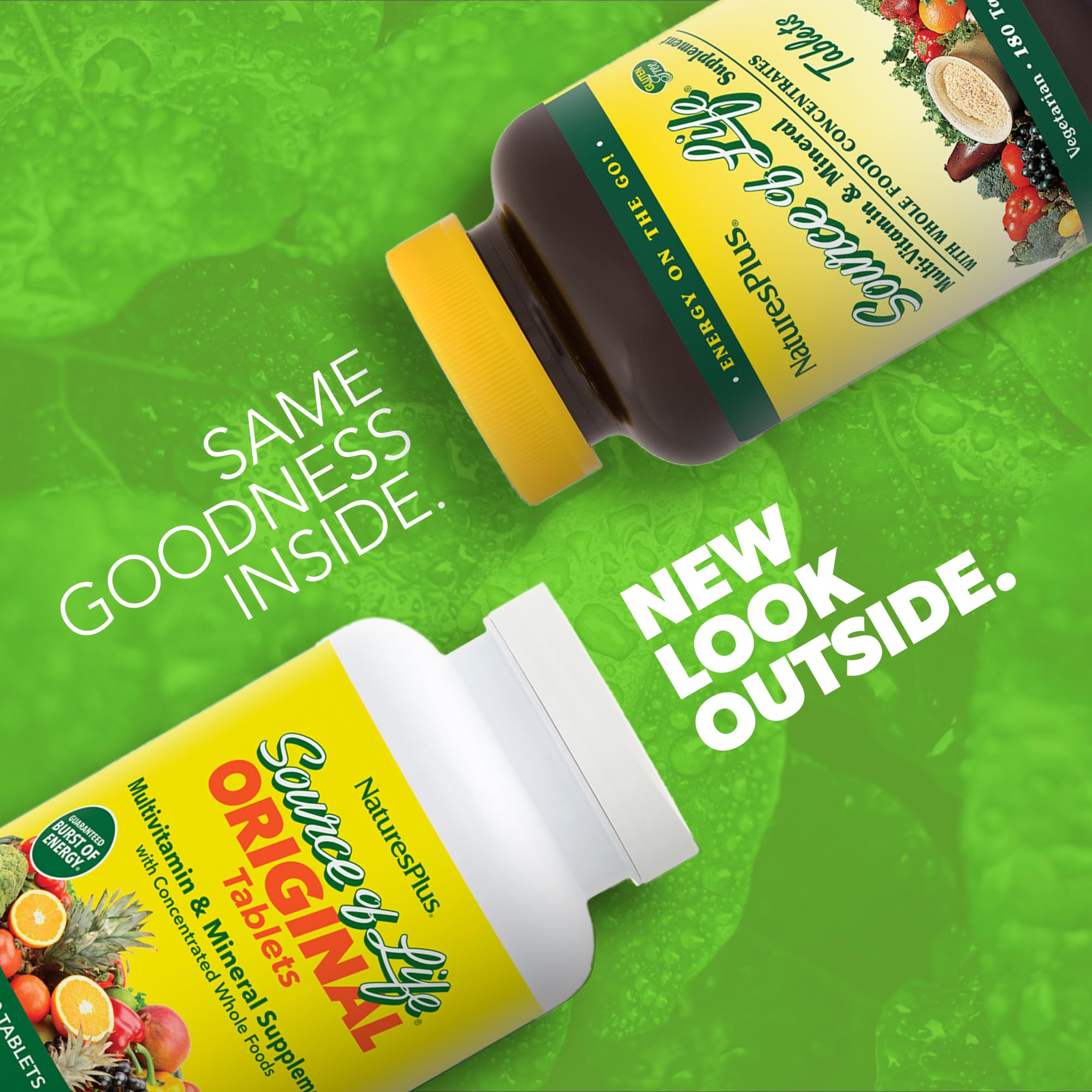 NaturesPlus Fuente de Vida: botella cercana para uso diario y vitalidad.
