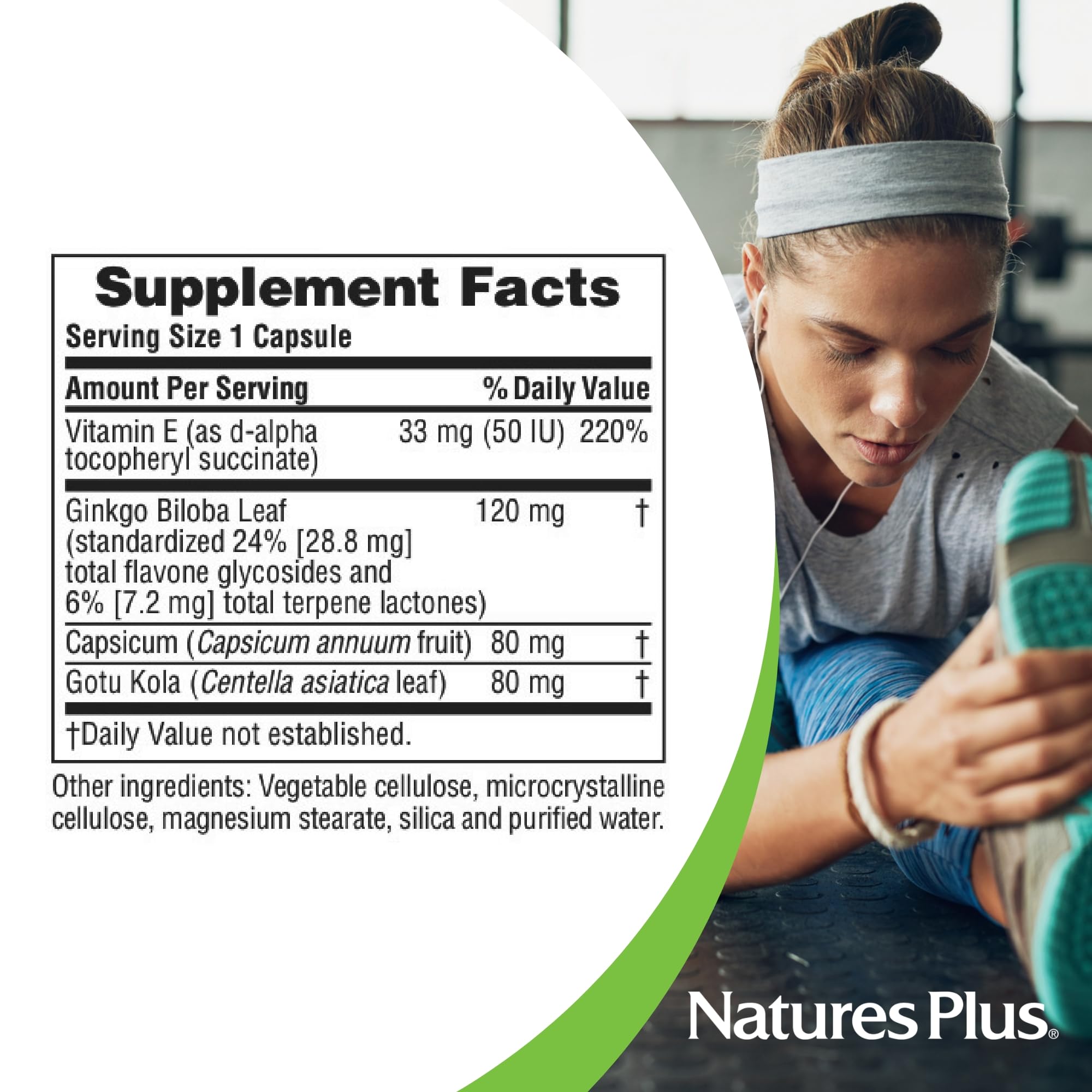 NaturesPlus Ginkgo-Combo: hojas de ginkgo y otros ingredientes en imagen