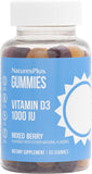 NaturesPlus Gomitas D3 1000 UI, mezcla de frutas, sabor agradable para uso diario.