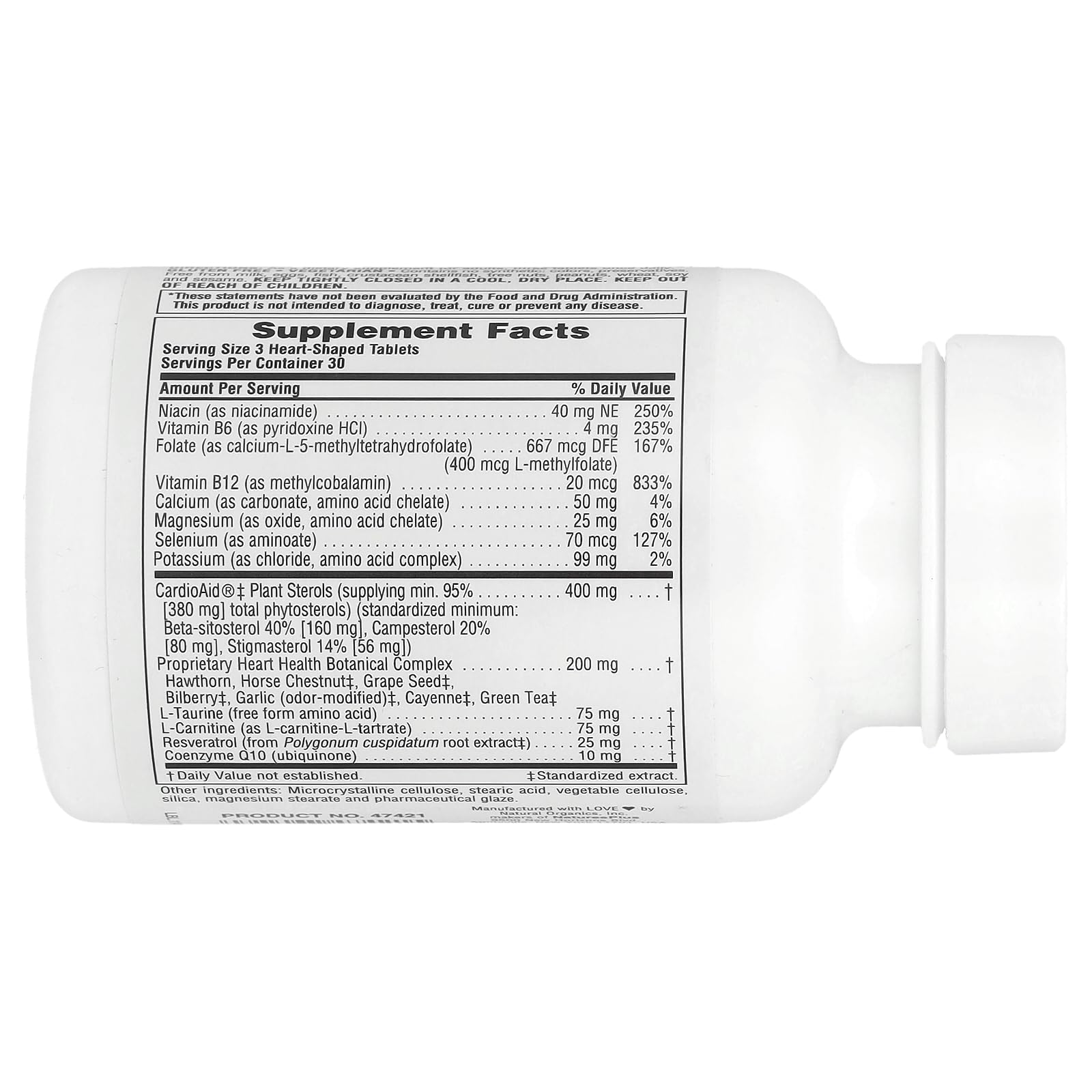 NaturesPlus Heartbeat: composición de vitaminas y minerales para vitalidad