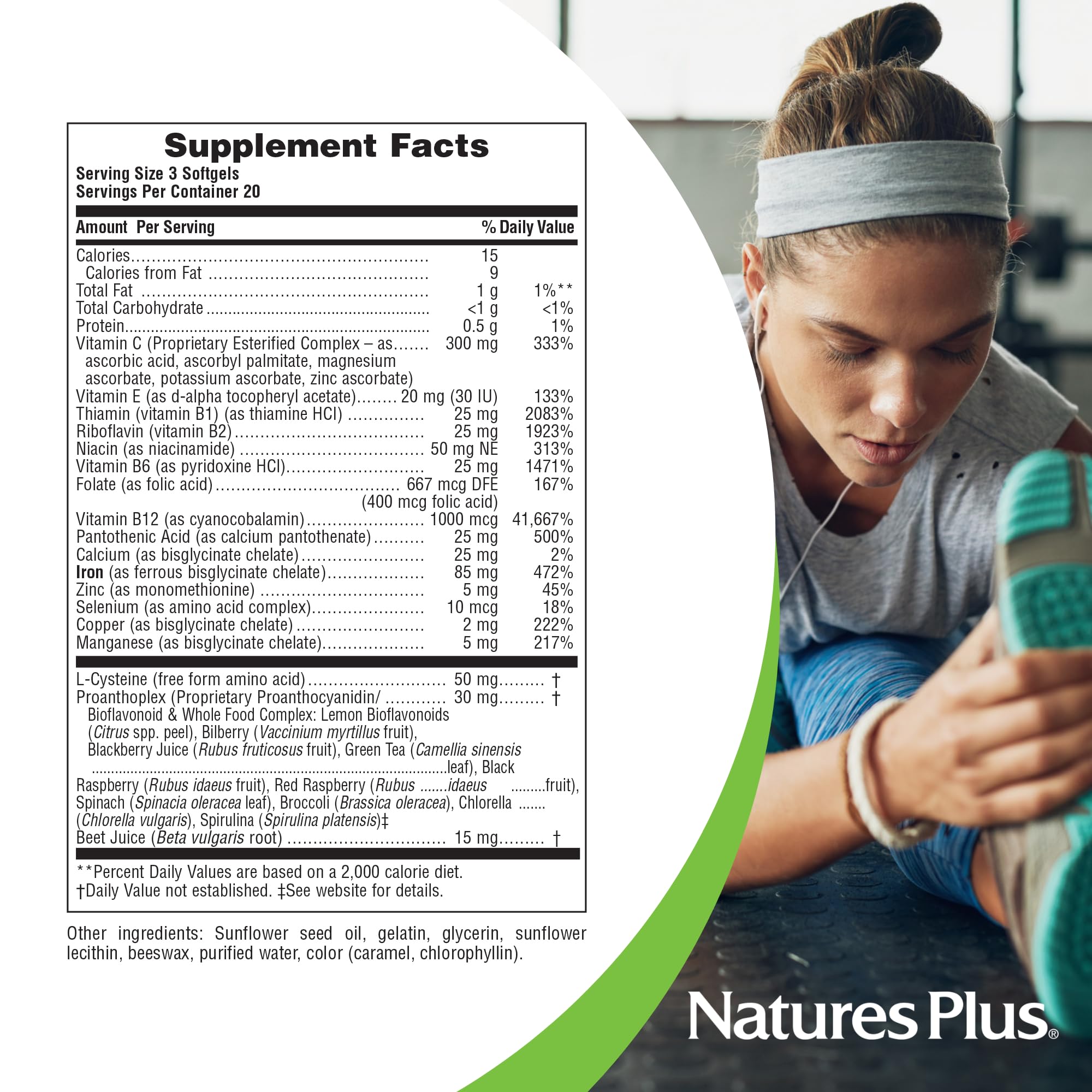 NaturesPlus Hema-Plex Iron: caja de dos packs para conveniencia en casa