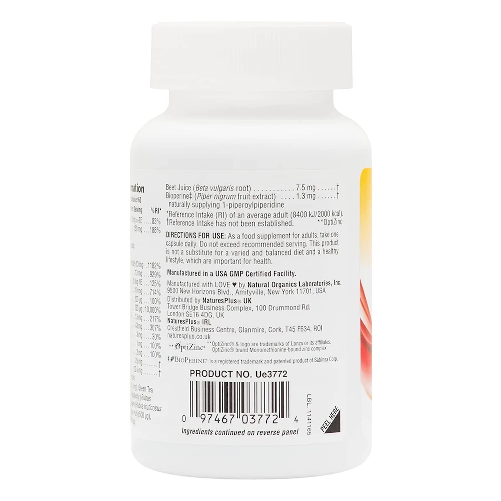 NaturesPlus Hema-Plex Iron envase sostenible