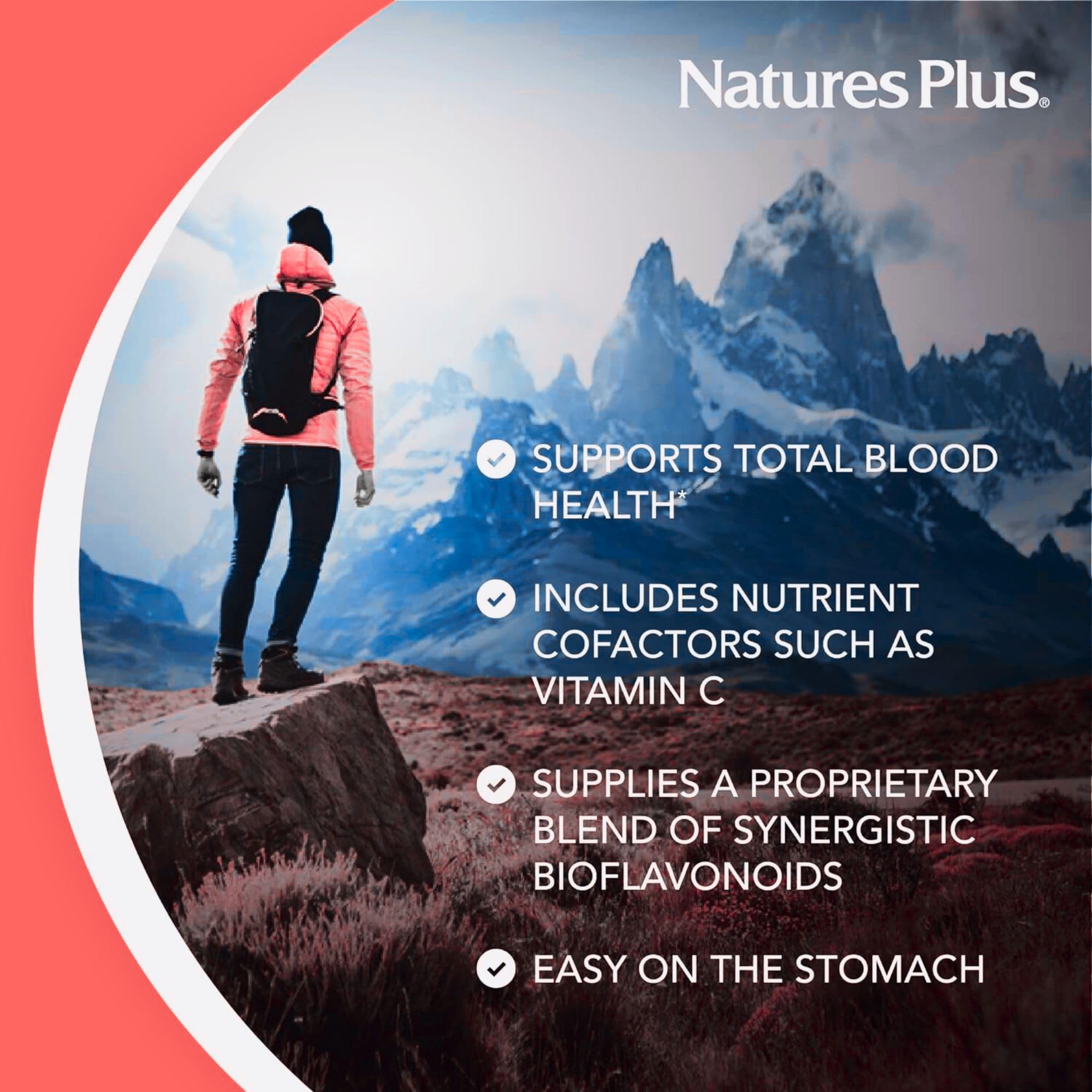 NaturesPlus Hema-Plex Iron etiqueta clara con cofactores y vitamina C