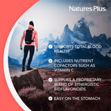 NaturesPlus Hema-Plex Iron etiqueta clara con cofactores y vitamina C