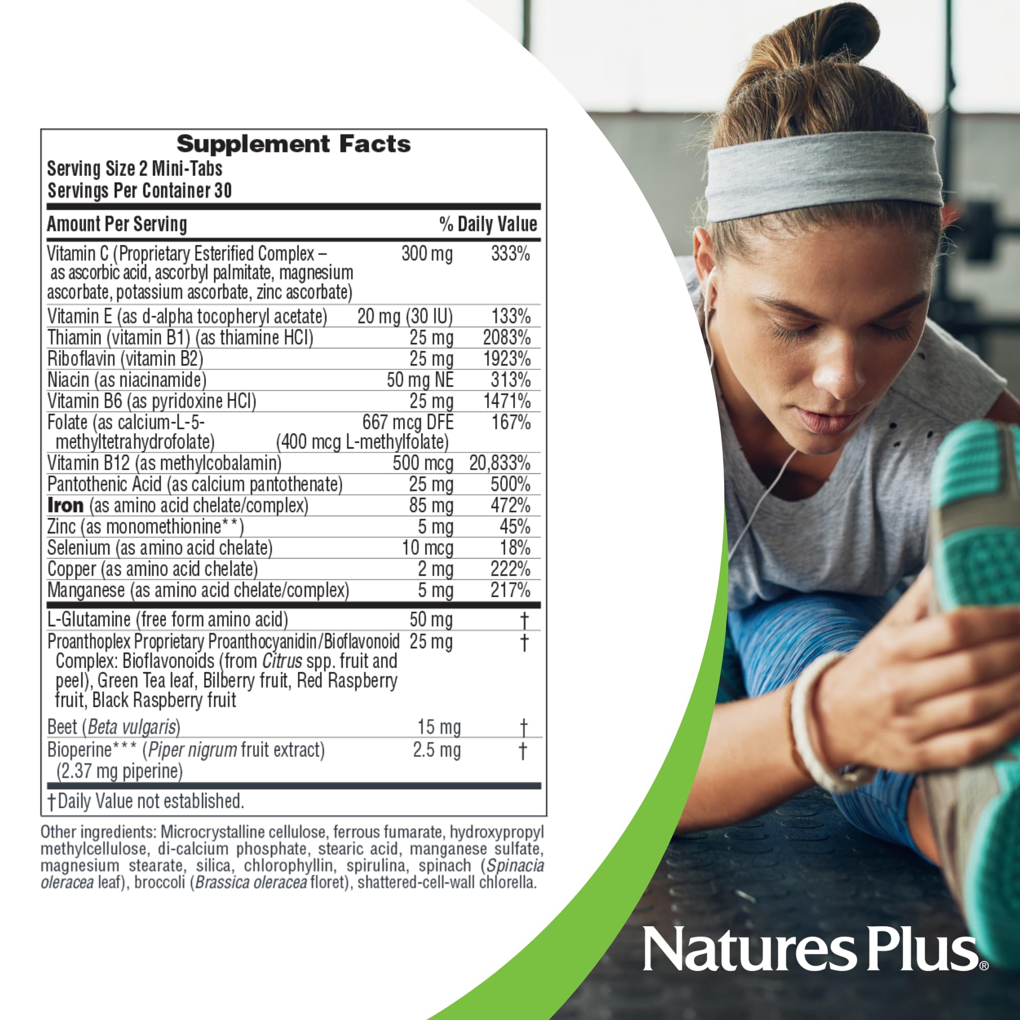 NaturesPlus Hema-Plex Iron: mini-tabletas suaves, útiles para estómago sensible