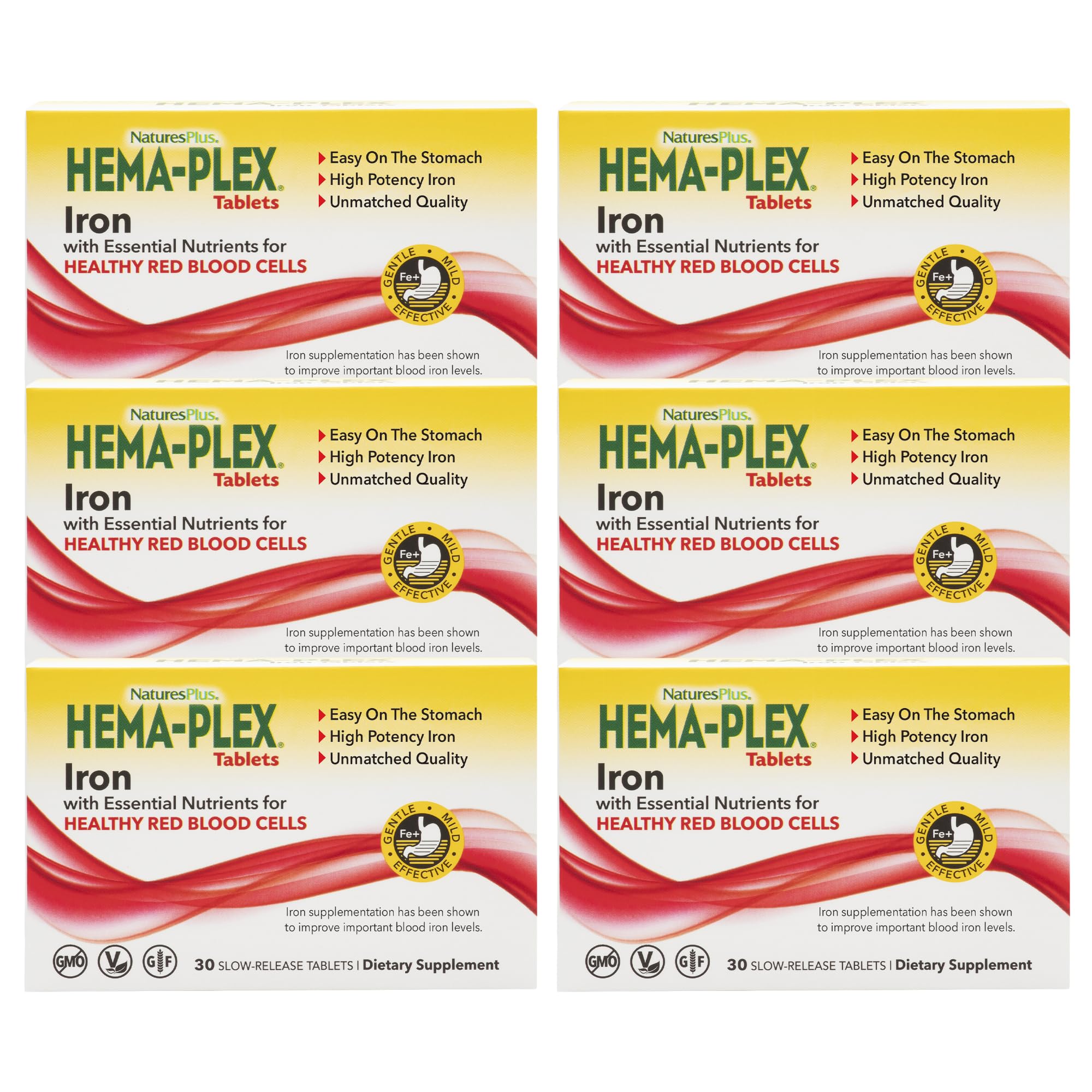 NaturesPlus Hema-Plex tabletas de liberación lenta para absorción suave.