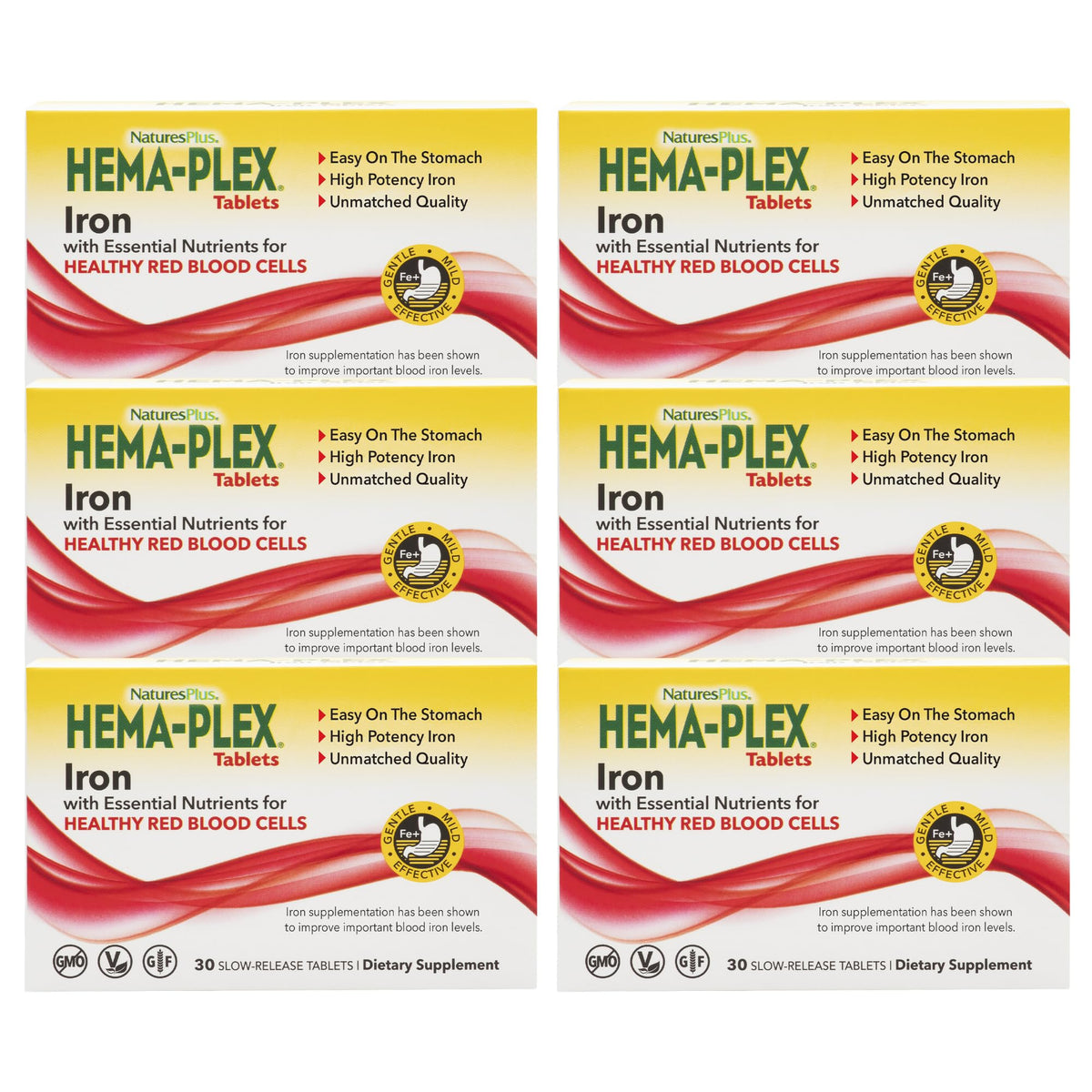 NaturesPlus Hema-Plex tabletas de liberación lenta para absorción suave.