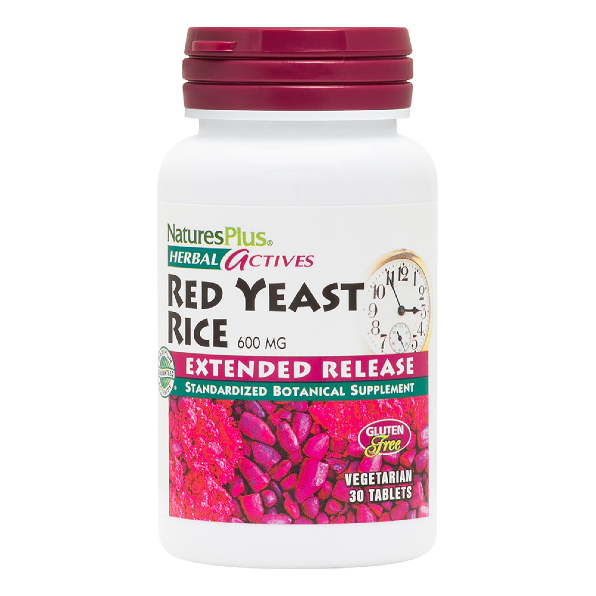 NaturesPlus Herbal Actives Arroz de Levadura Roja, tableta diaria para rutina saludable.