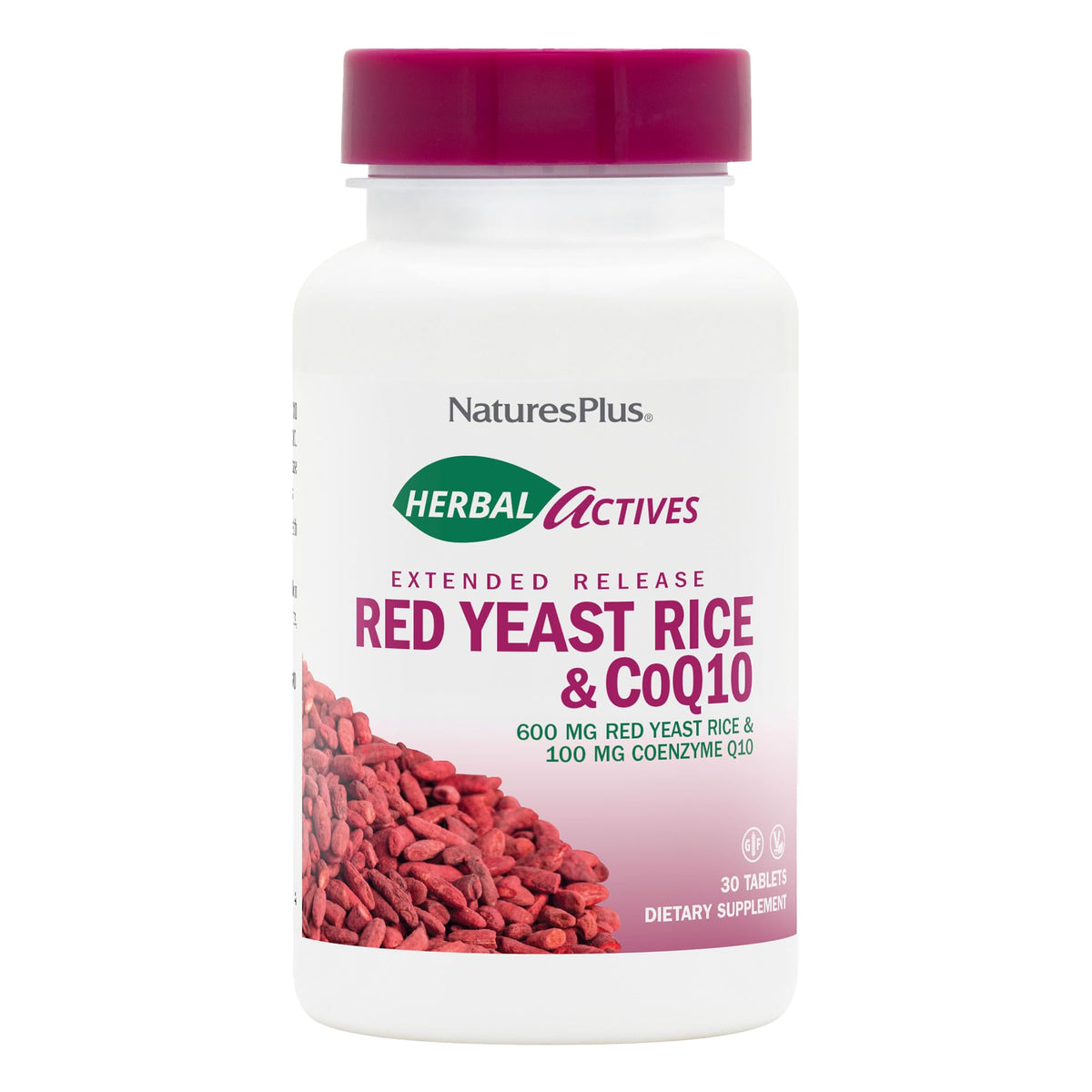 Envase de NaturesPlus Herbal Actives con tabletas para uso diario