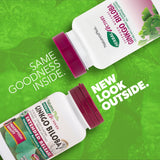 Etiqueta frontal de NaturesPlus Herbal Actives Ginkgo Biloba, señalando calidad.