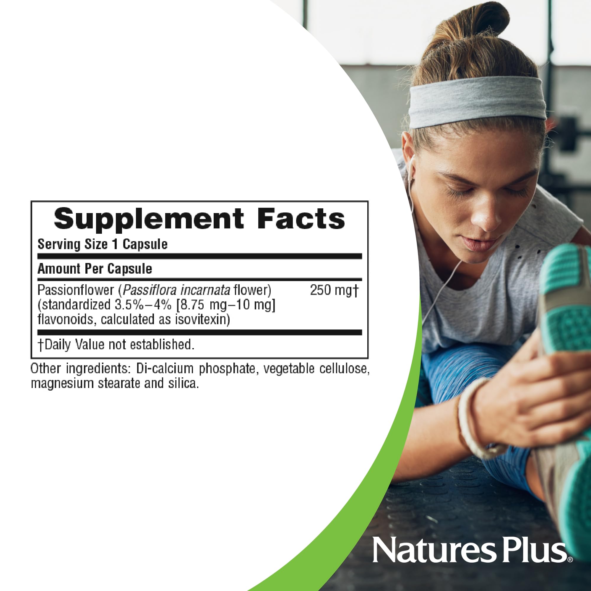Este formato de NaturesPlus Herbal Actives Passion Flower es ideal para uso nocturno y relajación suave
