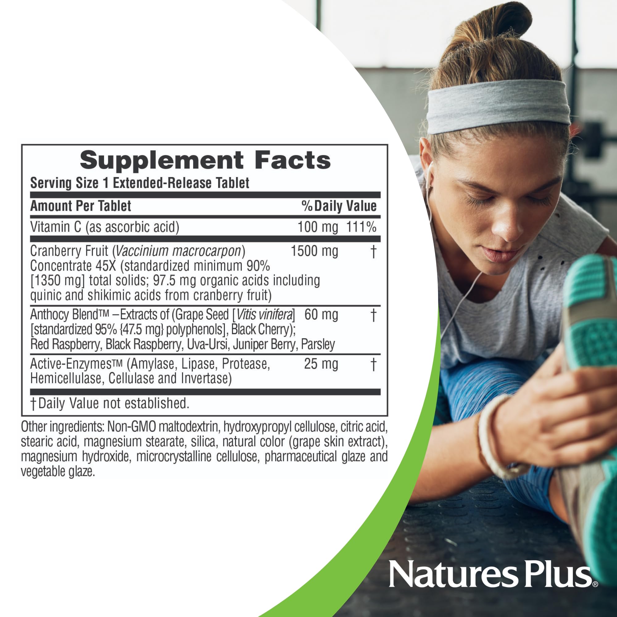 Tabletas fáciles de tragar de NaturesPlus para uso diario.