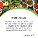 NaturesPlus Hierro, tabletas sin gluten para intolerancias alimentarias.